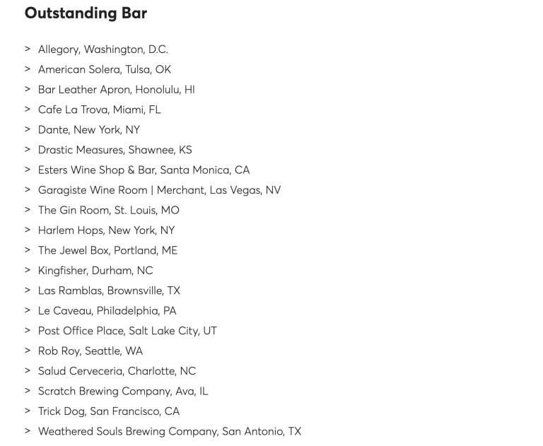 2022 & 2023 James Beard Semifinalist